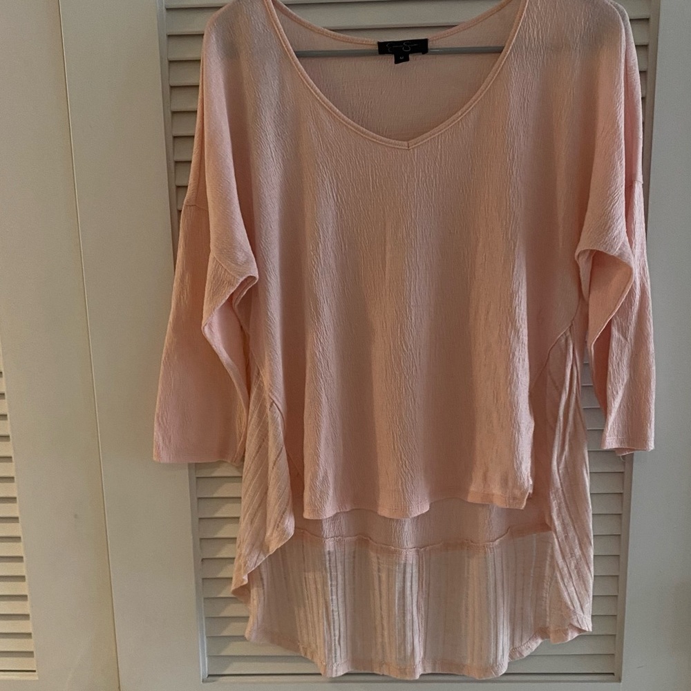Jessica Simpson pink quarter sleeve flowy top